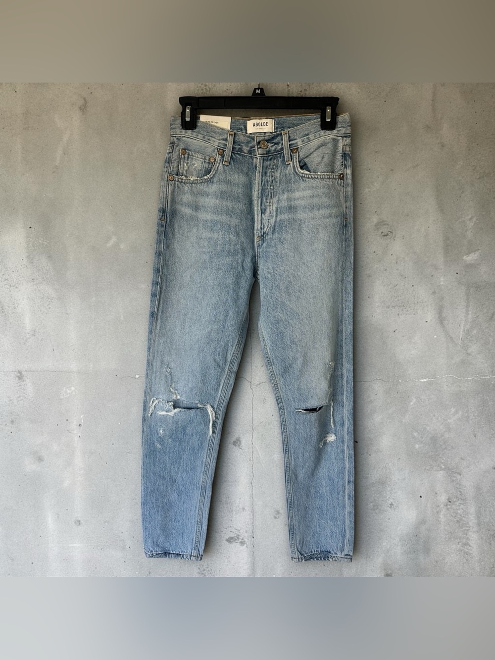 AGOLDE woman’s Light Blue Distressed Jeans